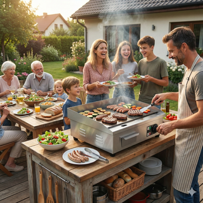 Plancha électrique en acier inoxydable – 14 / 18 / 22 pouces