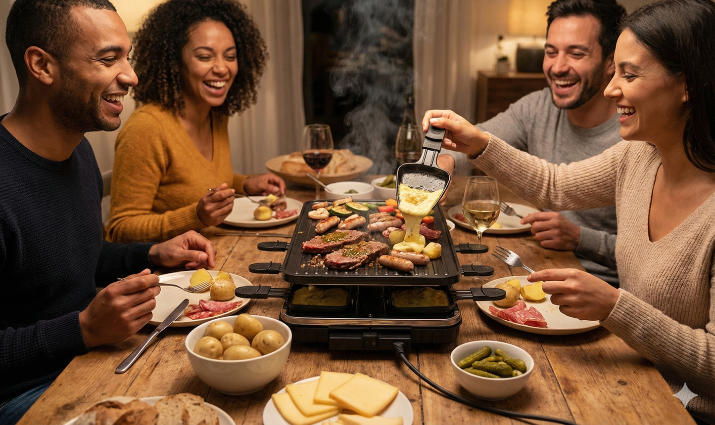 Appareil raclette et grill électrique multifonction – 8 personnes – 1300 W